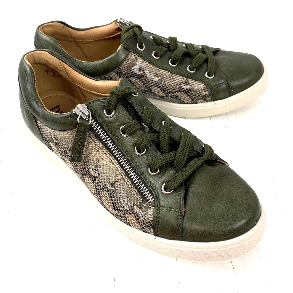 HOTTER Chase Ortholite Green Snakeskin Design Womens 8 EEE Sneakers